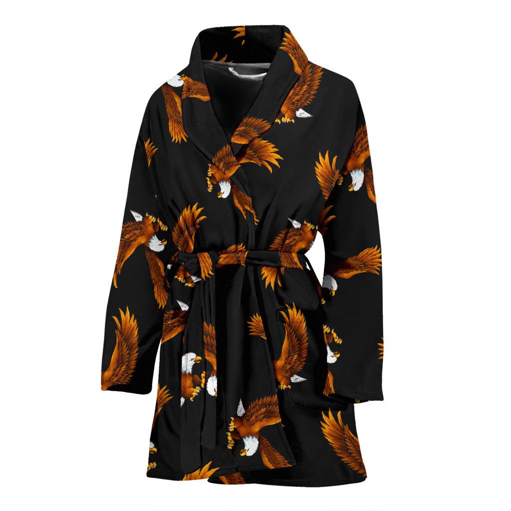 Eagles Print Pattern Women Bath Robe-JTAMIGO.COM