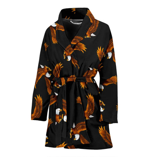 Eagles Print Pattern Women Bath Robe-JTAMIGO.COM