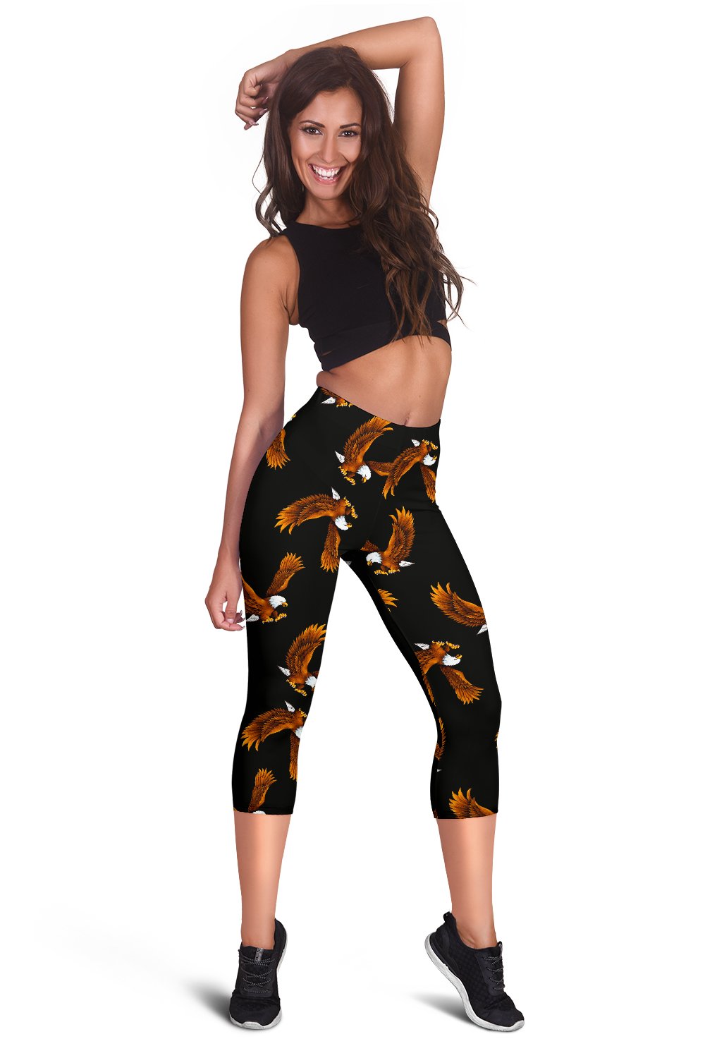 Eagles Print Pattern Women Capris
