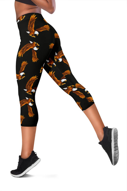 Eagles Print Pattern Women Capris