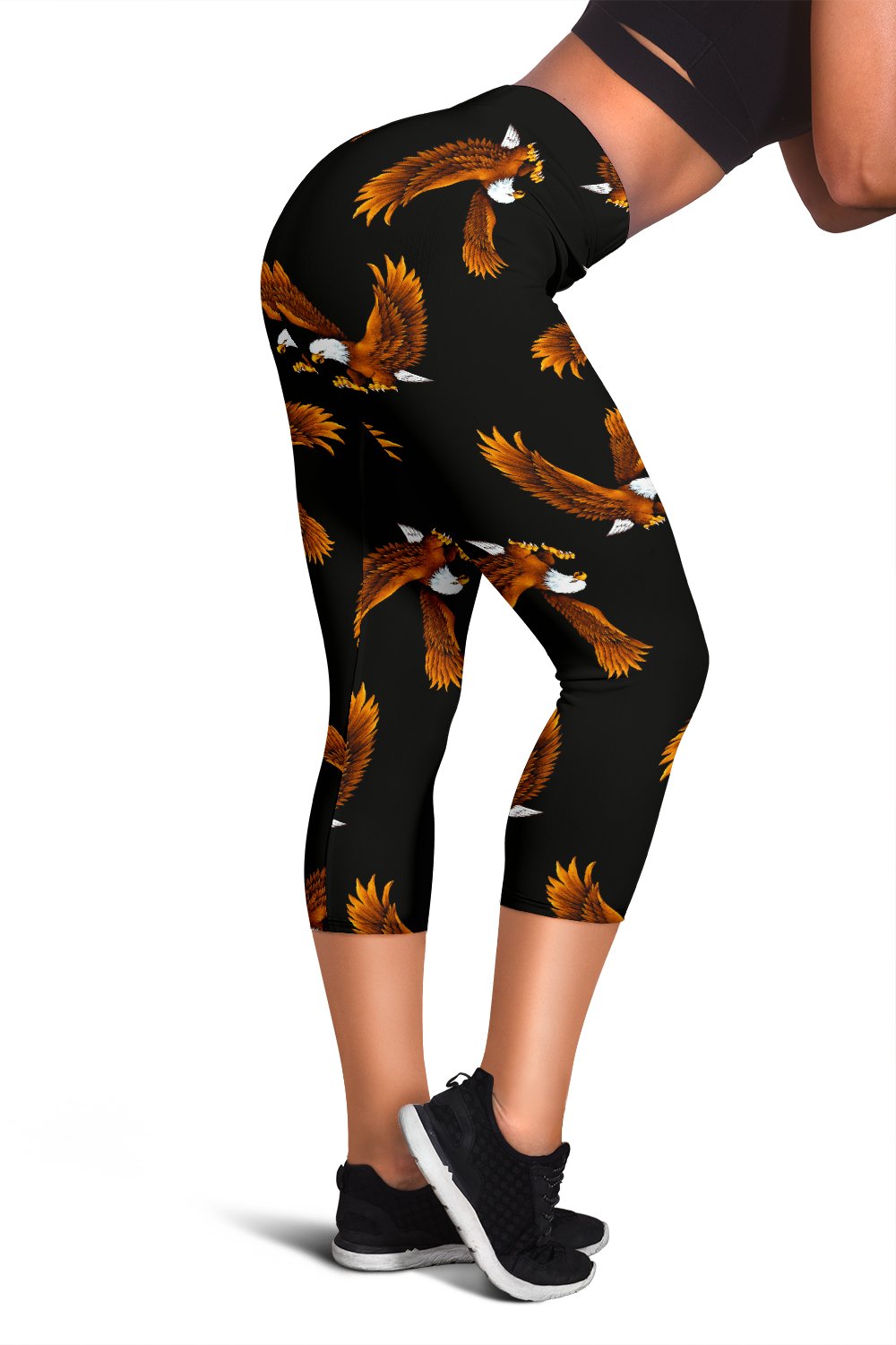 Eagles Print Pattern Women Capris