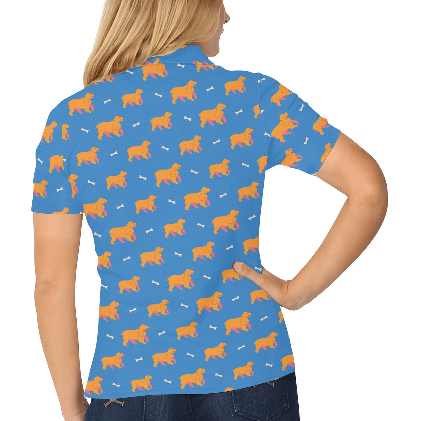 Cocker Pattern Print Design 04 Women's Polo Shirt