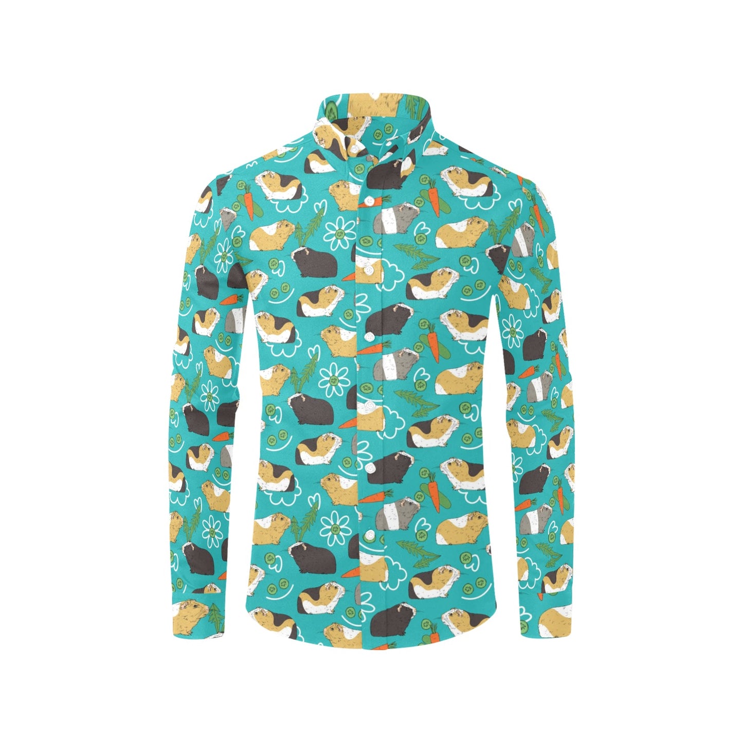 Guinea Pig Print Design LKS402 Men's Long Sleeve Dress Shirt