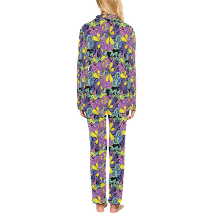 Trippy Print Design LKS305 Women's Long Pajama Set