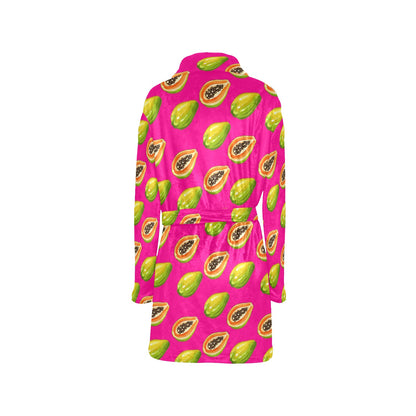 Papaya Pattern Print Design PP02 Women's Fleece Robe