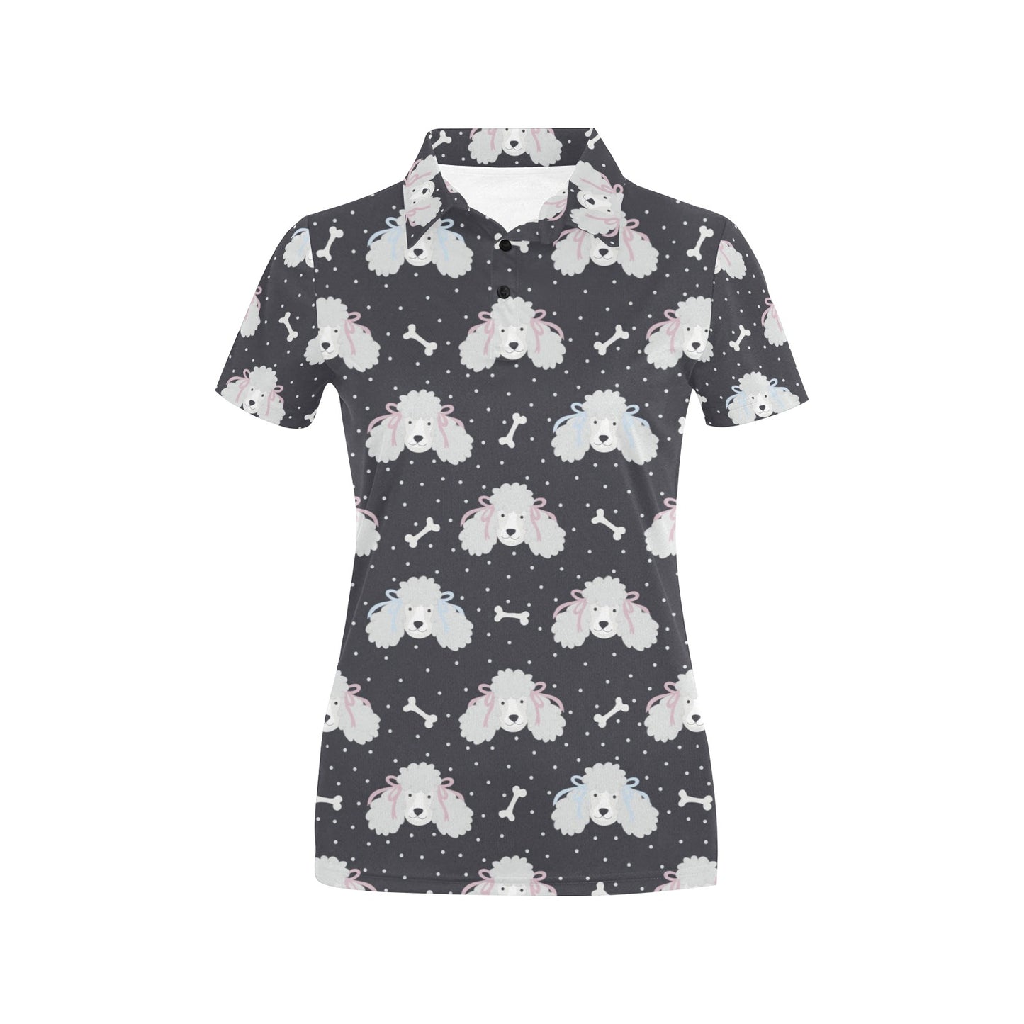 Poodle Pattern Print Design A03 Women's Polo Shirt