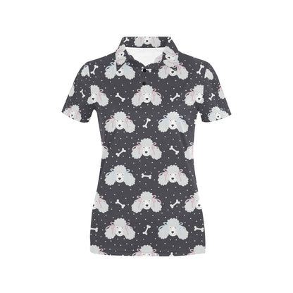 Poodle Pattern Print Design A03 Women's Polo Shirt