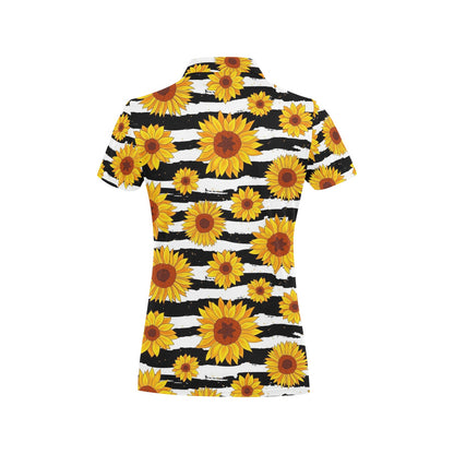 Sunflower Pattern Print Design SF010 Women's Polo Shirt