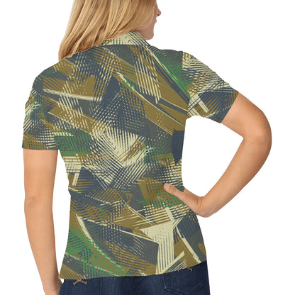 Military Camouflage Pattern Print Design 01 Women's Polo Shirt