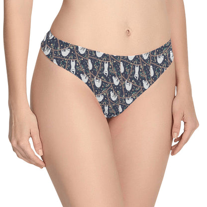 Sloth Happy Design Themed Print Women's Thongs
