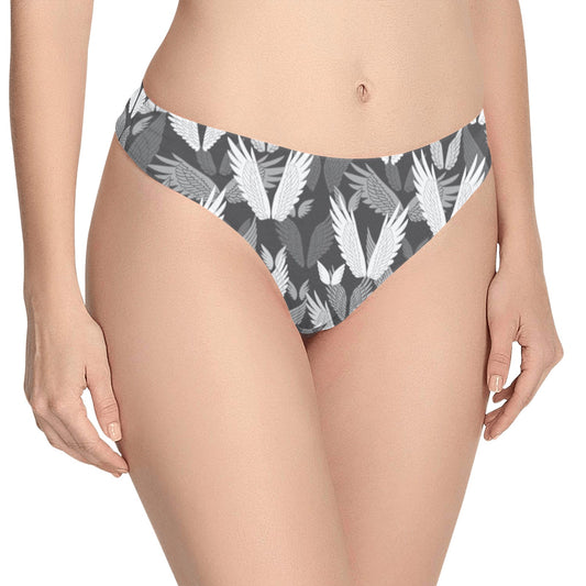 Angel Wings Pattern Design Themed Print Women's Thongs