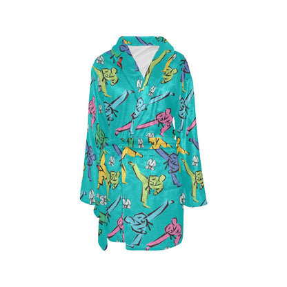 Judo Pattern Print Design 01 Women's Fleece Robe