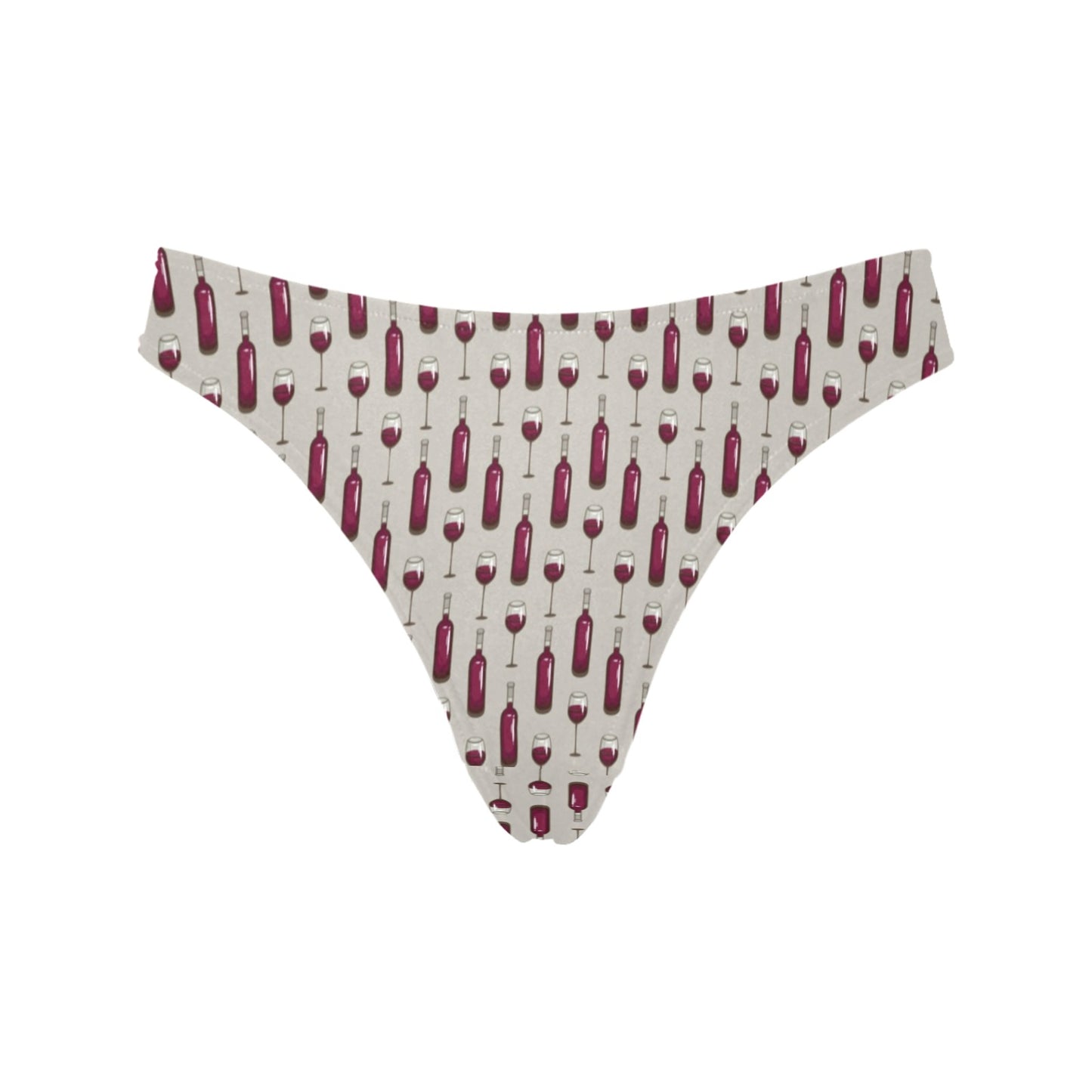 Wine Bottle Pattern Print Women's Thongs