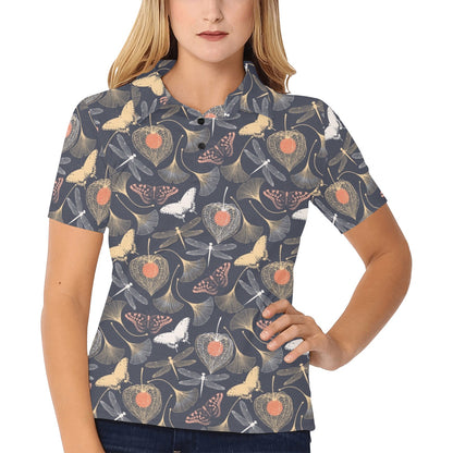 Dragonfly Print Design LKS404 Women's Polo Shirt