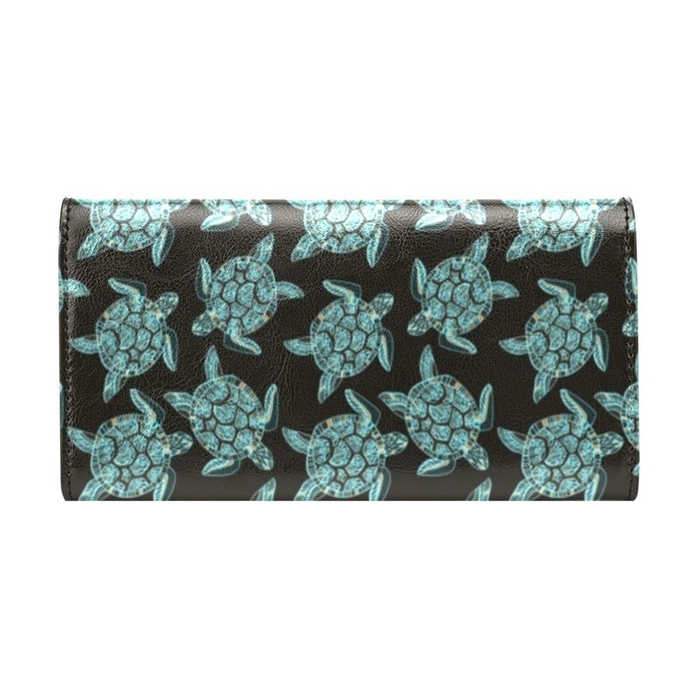 Sea Turtle Print Design LKS302 Women's Trifold Wallet