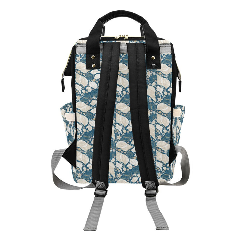 Seashell Print Design LKS308 Diaper Bag Backpack