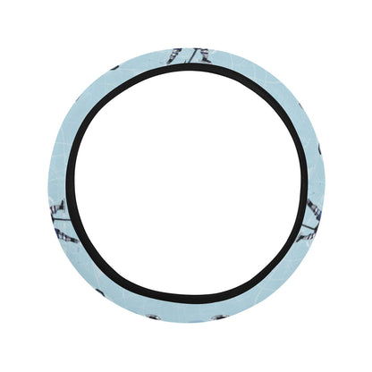 Hockey Player Print Design LKS302 Steering Wheel Cover with Elastic Edge