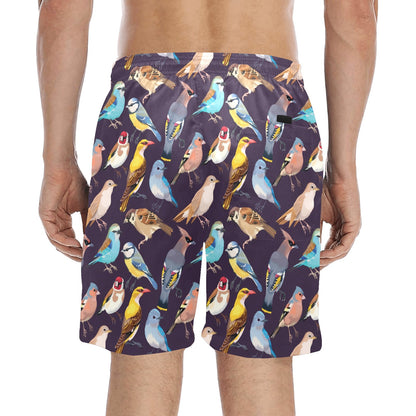 Bird Cute Print Pattern Men's Swim Trunks Beach Shorts