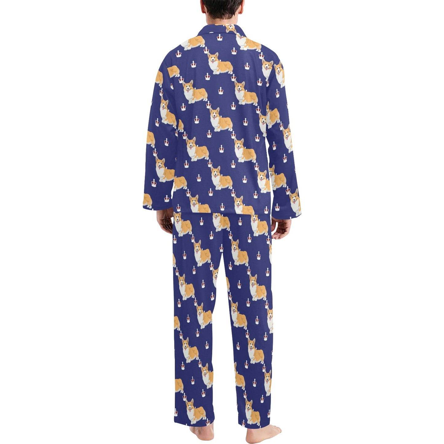 Pembroke Welsh Corgis Pattern Print Design A07 Men's Long Pajama Set