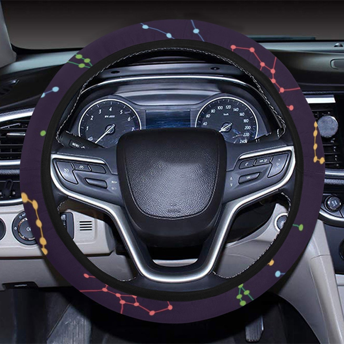 Zodiac Print Design LKS301 Steering Wheel Cover with Elastic Edge