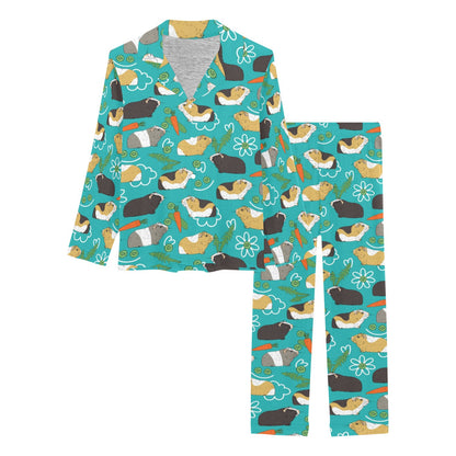 Guinea Pig Print Design LKS402 Women's Long Pajama Set