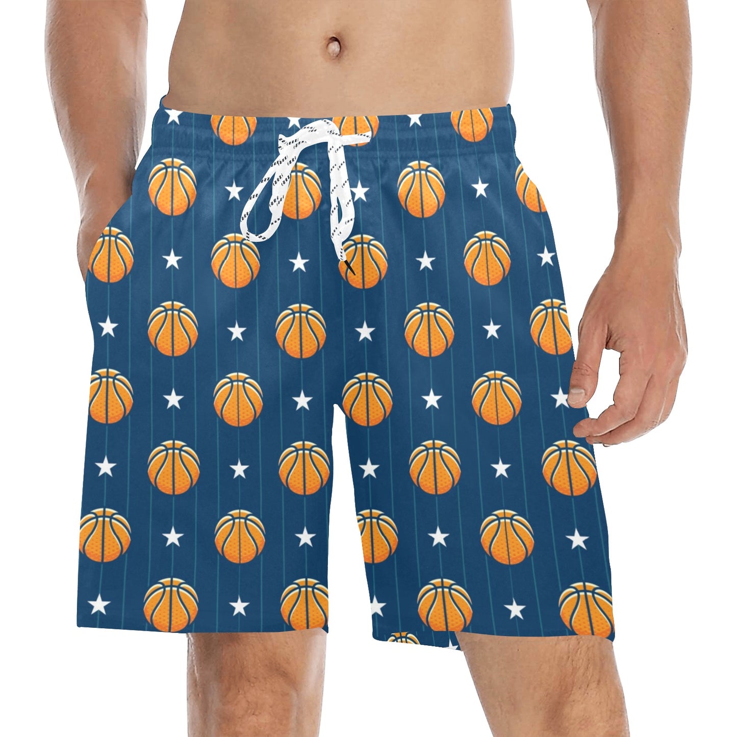Basketball Star Print Pattern Men's Swim Trunks Beach Shorts