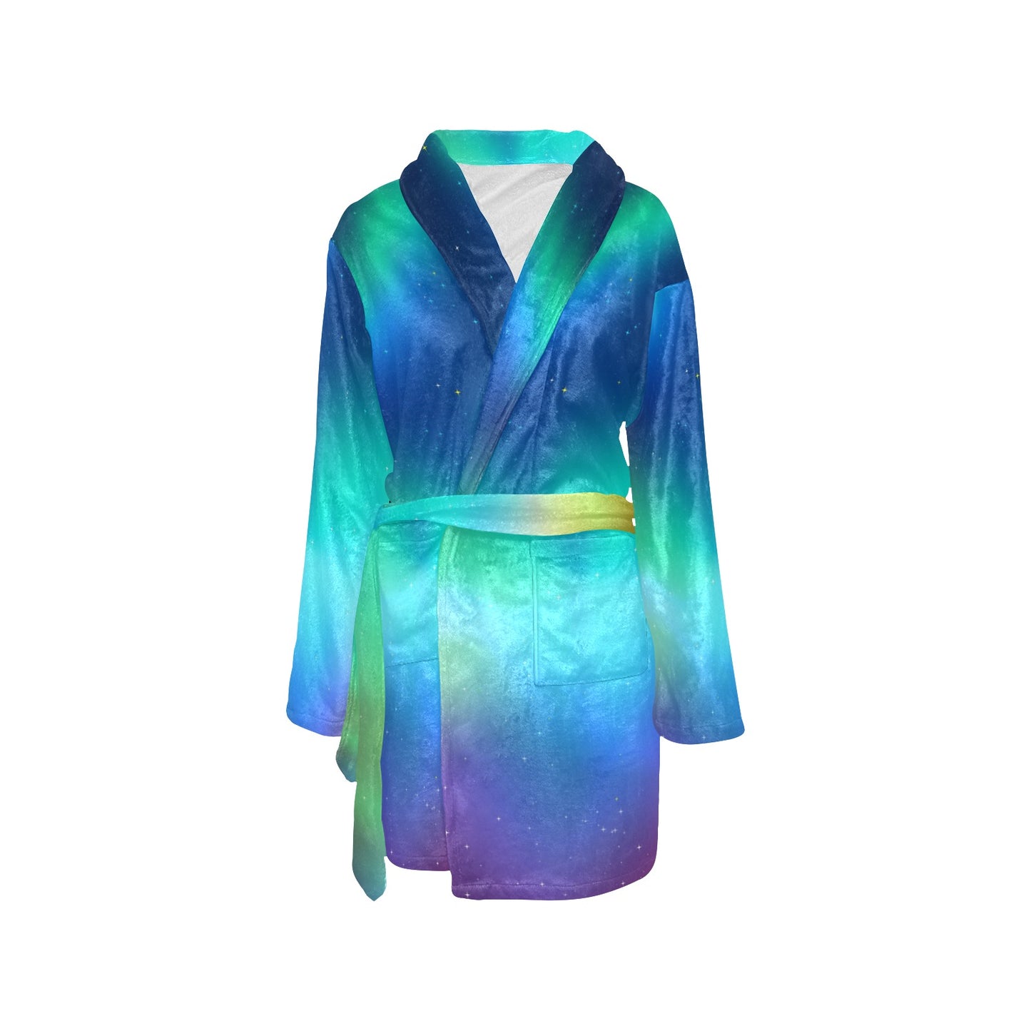 Aurora Borealis Pattern Print Design 02 Women's Fleece Robe