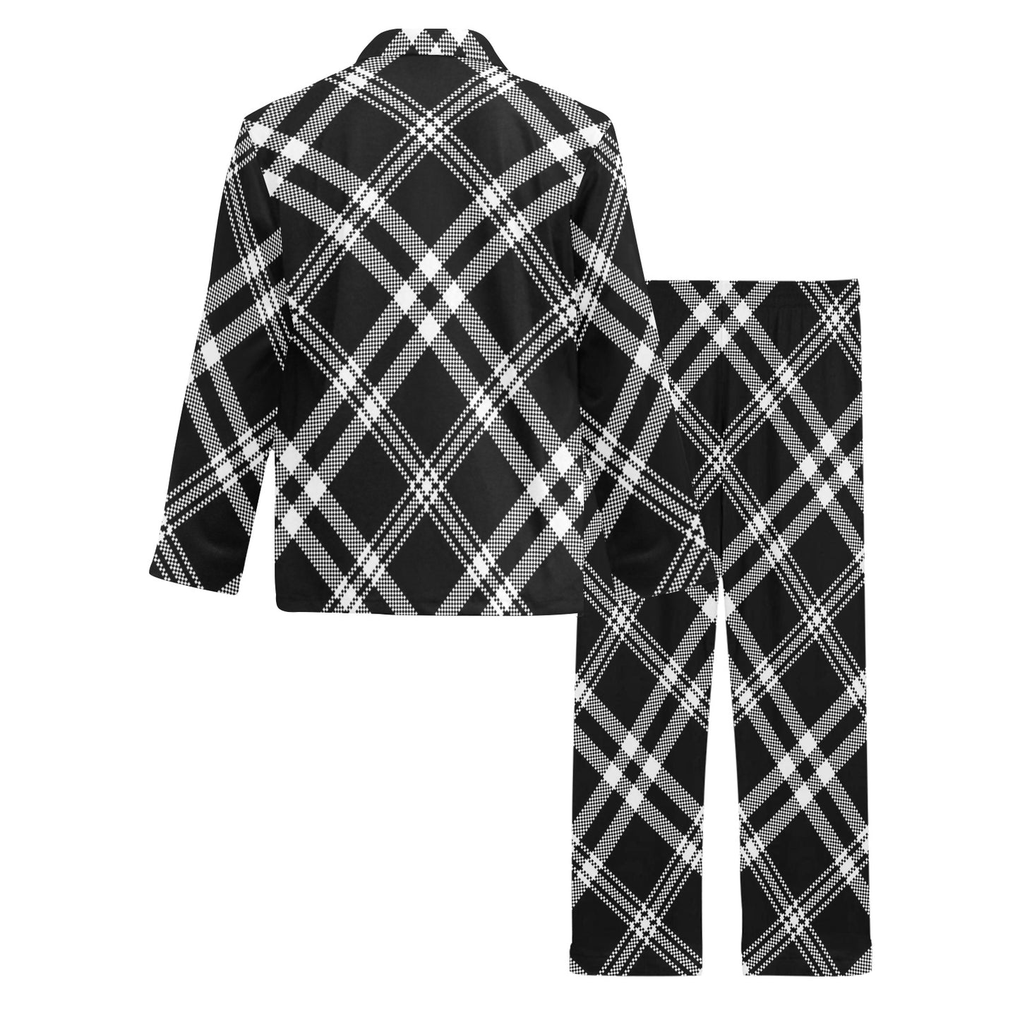 Madras Pattern Print Design 03 Men's Long Pajama Set