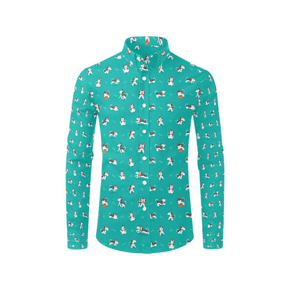 Siberian Huskies Print Design LKS303 Men's Long Sleeve Dress Shirt