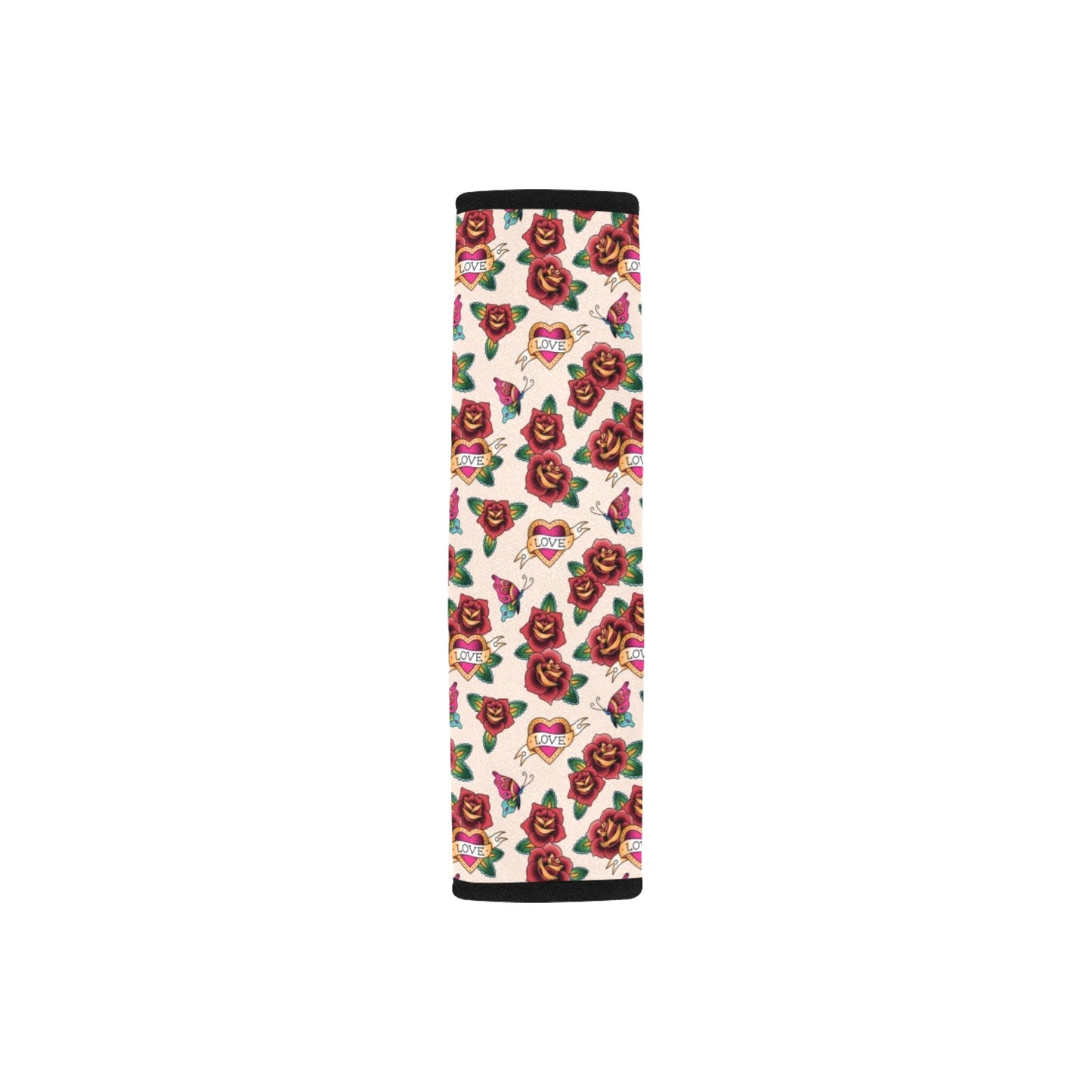 Tattoo Rose Print Design LKS302 Car Seat Belt Cover