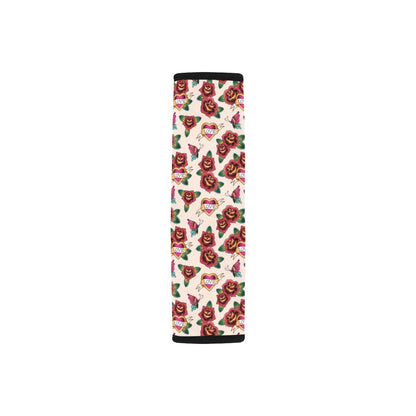 Tattoo Rose Print Design LKS302 Car Seat Belt Cover