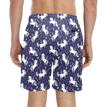 Unicorn Print Design LKS305 Men's Swim Trunks Beach Shorts