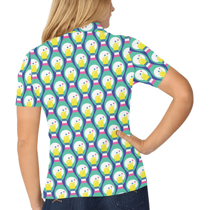Bowling Pattern Print Design 04 Women's Polo Shirt