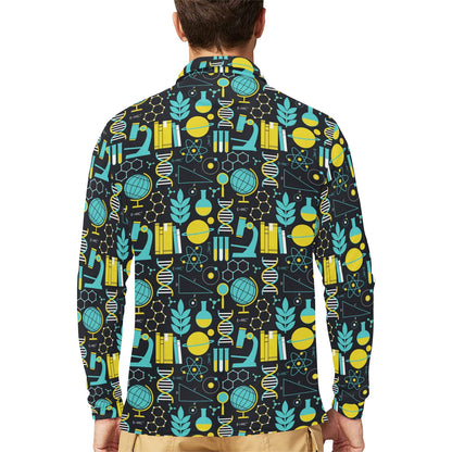 Science Print Design LKS301 Long Sleeve Polo Shirt For Men's