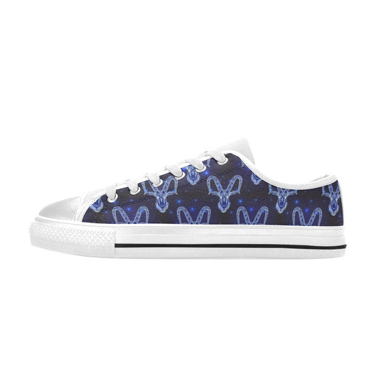 Goat Print Design LKS401 Women's White Low Top Shoes