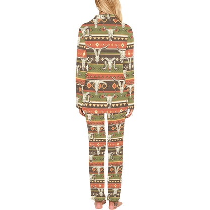 American indian Skull Animal Women's Long Pajama Set