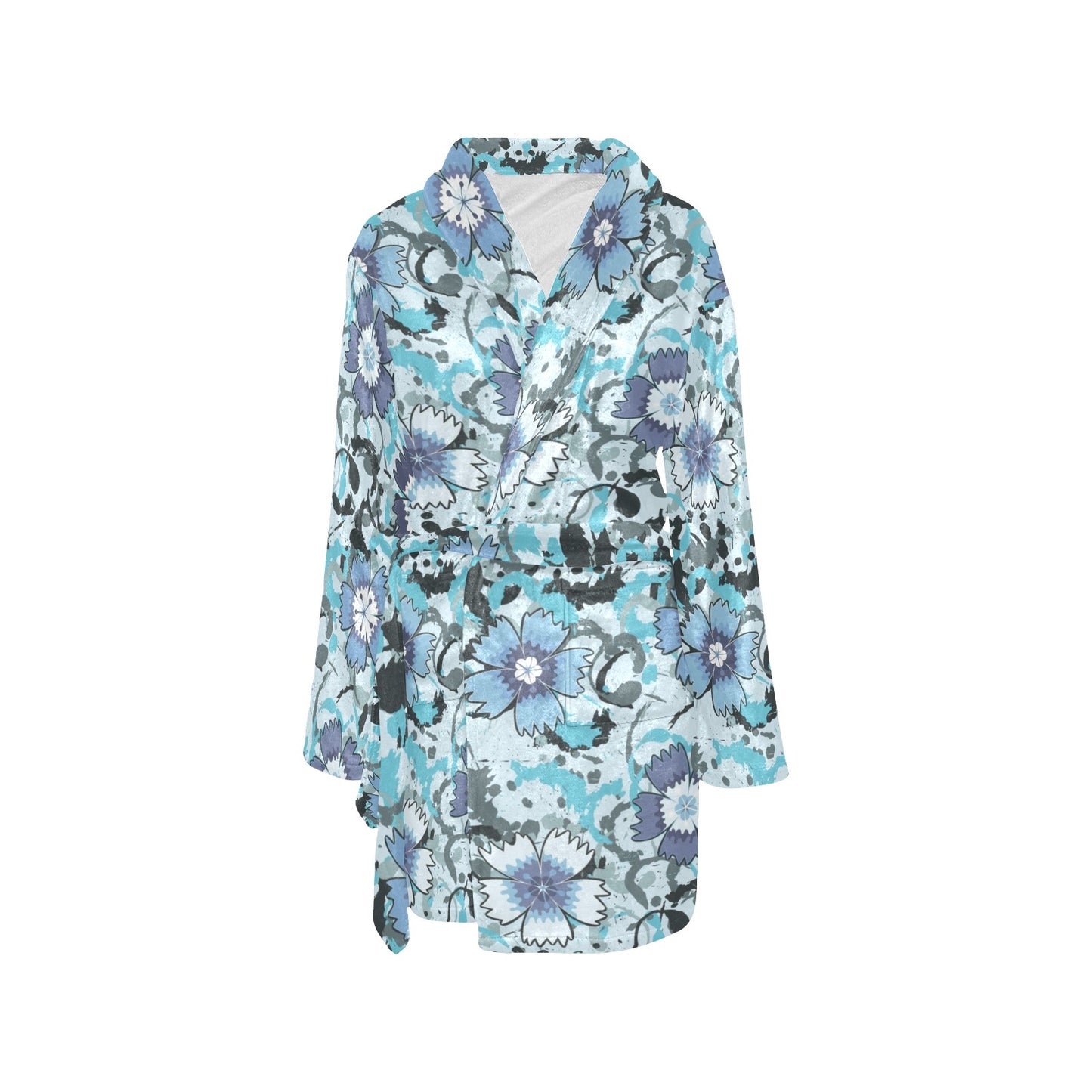 Carnations Pattern Print Design CN04 Women's Fleece Robe