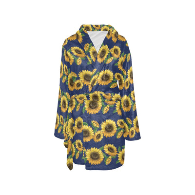 Sunflower Print Design LKS307 Women's Fleece Robe