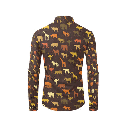 Safari Animal Print Design LKS301 Men's Long Sleeve Dress Shirt