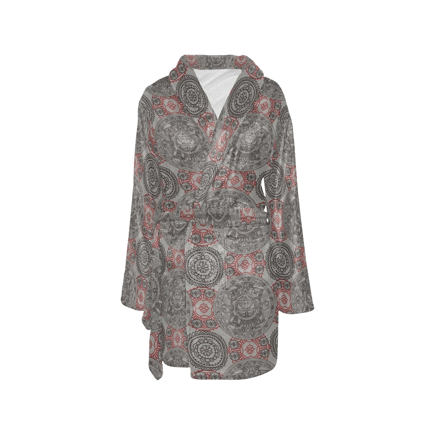 Calendar Aztec Pattern Print Design 04 Women's Fleece Robe