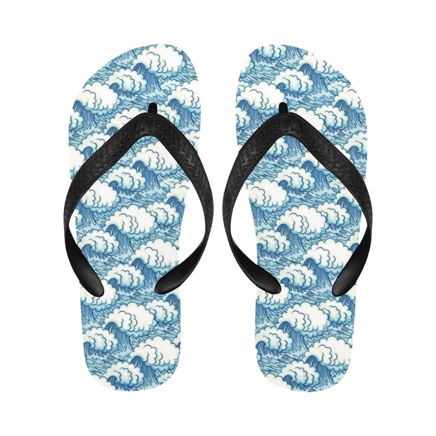 Wave Japan Style Print Design LKS304 Flip Flops
