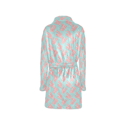 Bacon Pattern Print Design 04 Women's Fleece Robe