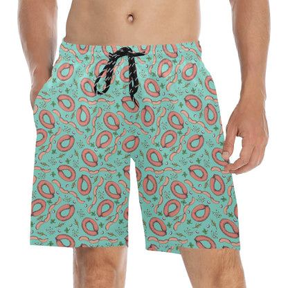 Sausage Print Design LKS303 Men's Swim Trunks Beach Shorts