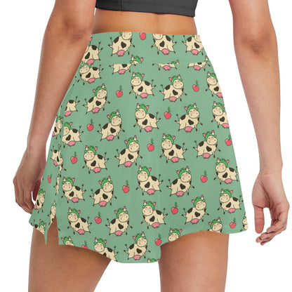 Cattle Print Design LKS402 17" Golf & Pickleball Skort with Pockets