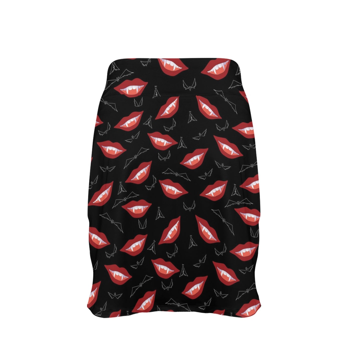 Vampire Lips Print Design LKS301 17" Golf & Pickleball Skort with Pockets
