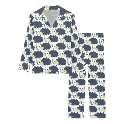 Hedgehog Print Design LKS401 Women's Long Pajama Set