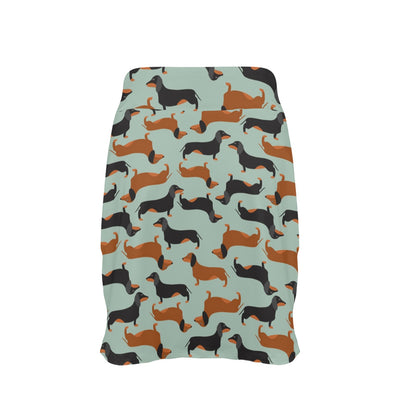 Dachshund Cute Print Pattern 17" Golf & Pickleball Skort with Pockets