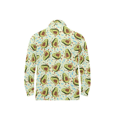 Avocado Pattern Print Design AC02 Long Sleeve Polo Shirt For Men's