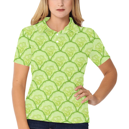 Cucumber Pattern Print Design CC04 Women's Polo Shirt