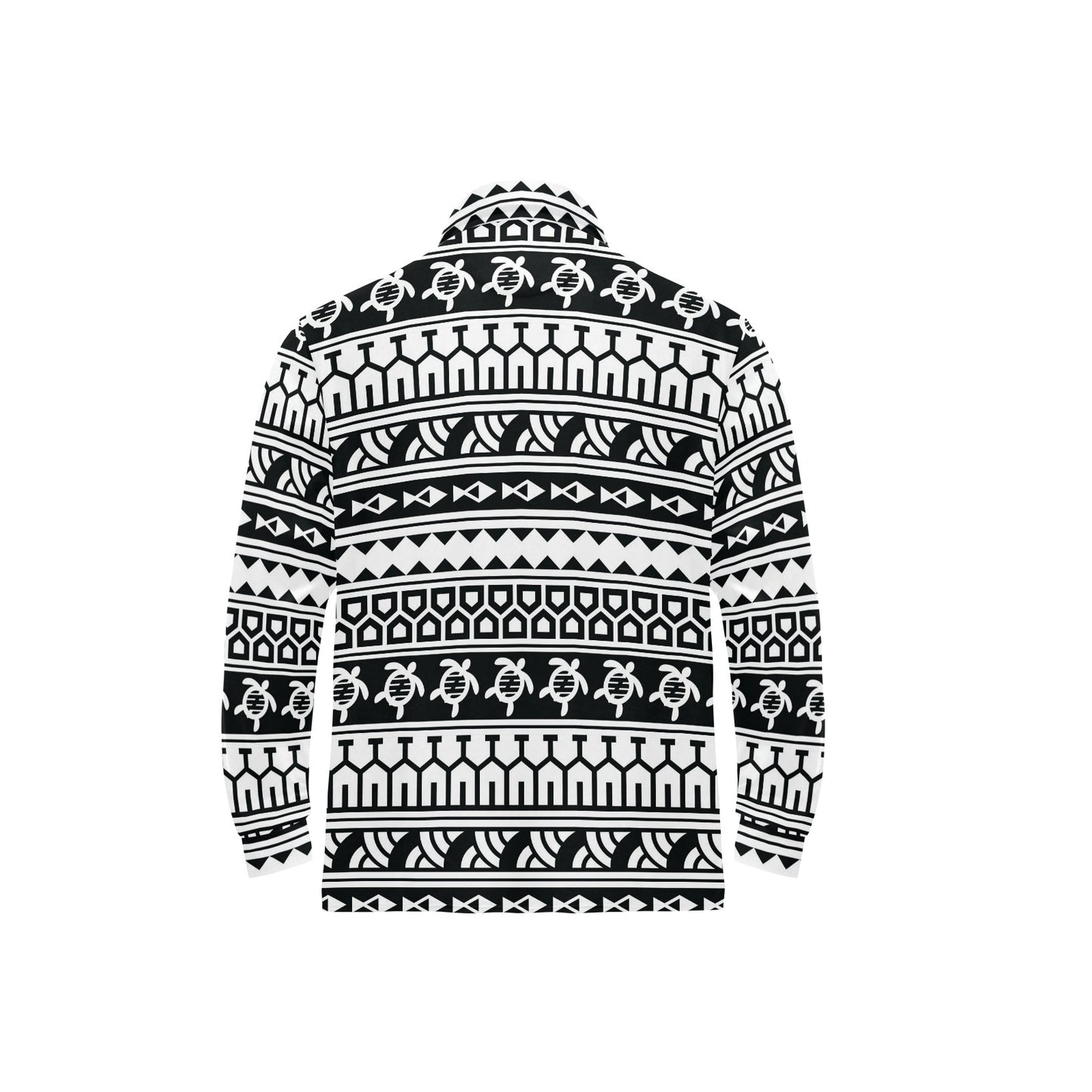 Samoan Pattern Print Design LKS303 Long Sleeve Polo Shirt For Men's